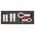 Teng Tools 6 Piece Nut Splitter & 1/2 Inch Drive Stud Extractor Eva Foam Tool Set TEZSN06